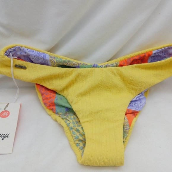 Maaji Women's Standard Bikini Bottoms, Saturn Yellow Journey XL Yellow NWT - Picture 1 of 9